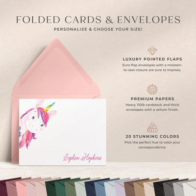 Rainbow Unicorn: Folded Card Set