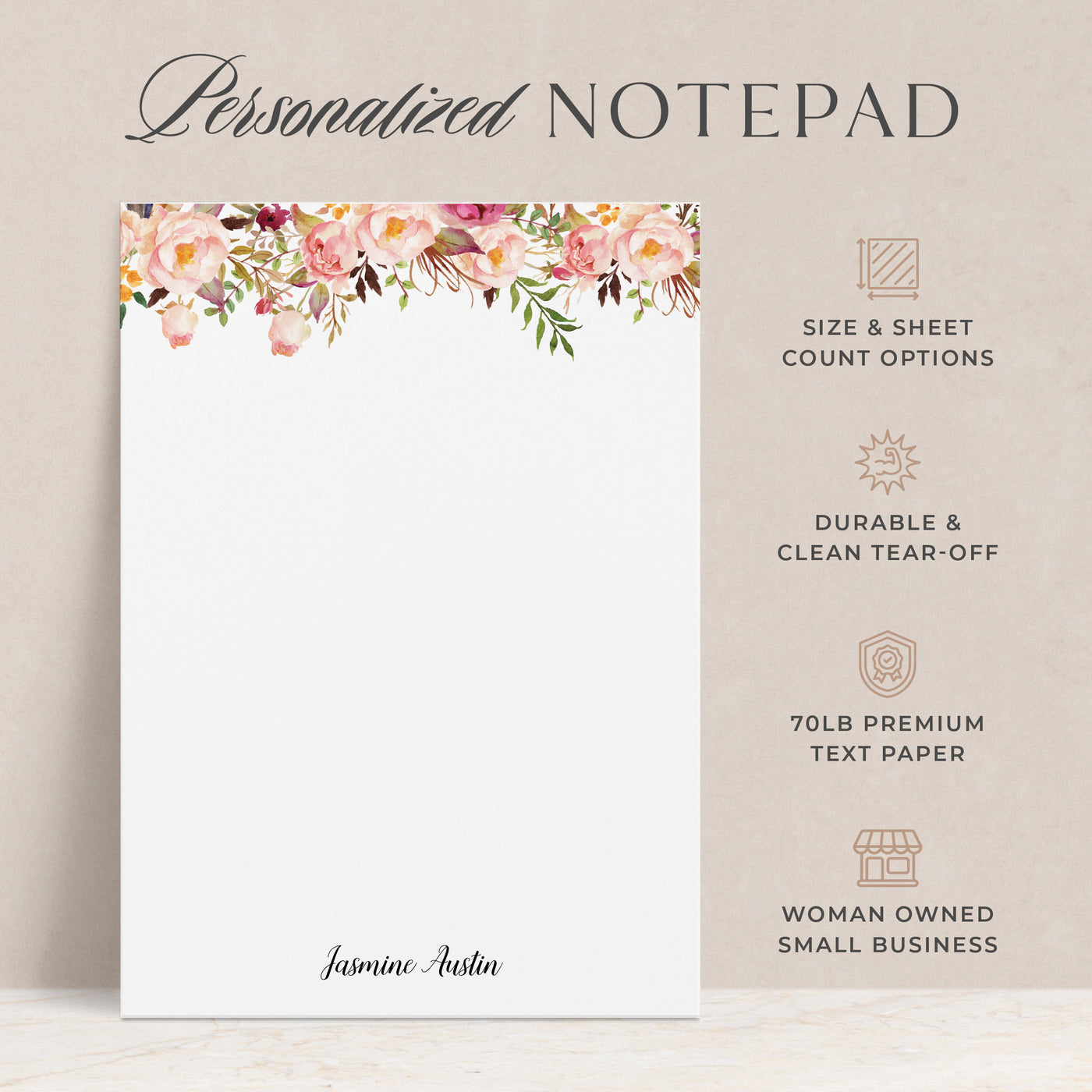 Painted Florals III: Notepad