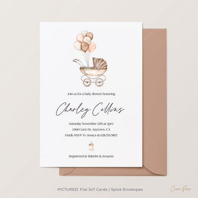 Bassinet: Baby Shower Invitation Card Set