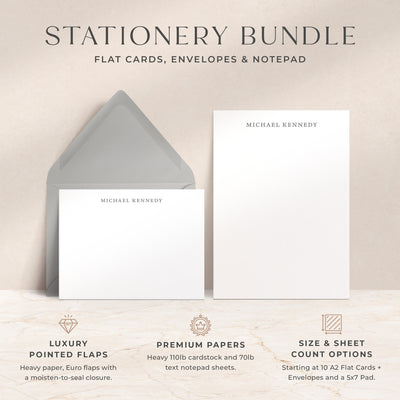 Simplicity: Flat Card + Notepad Set