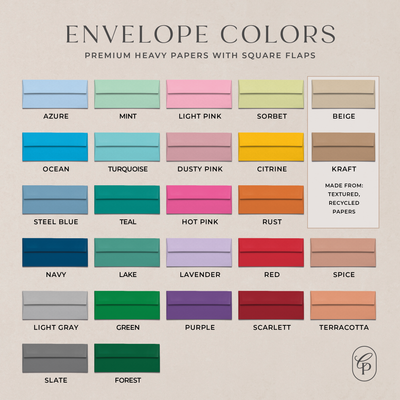Choose from a diverse palette of 27 stunning colors for our premium #10 envelopes with square flaps