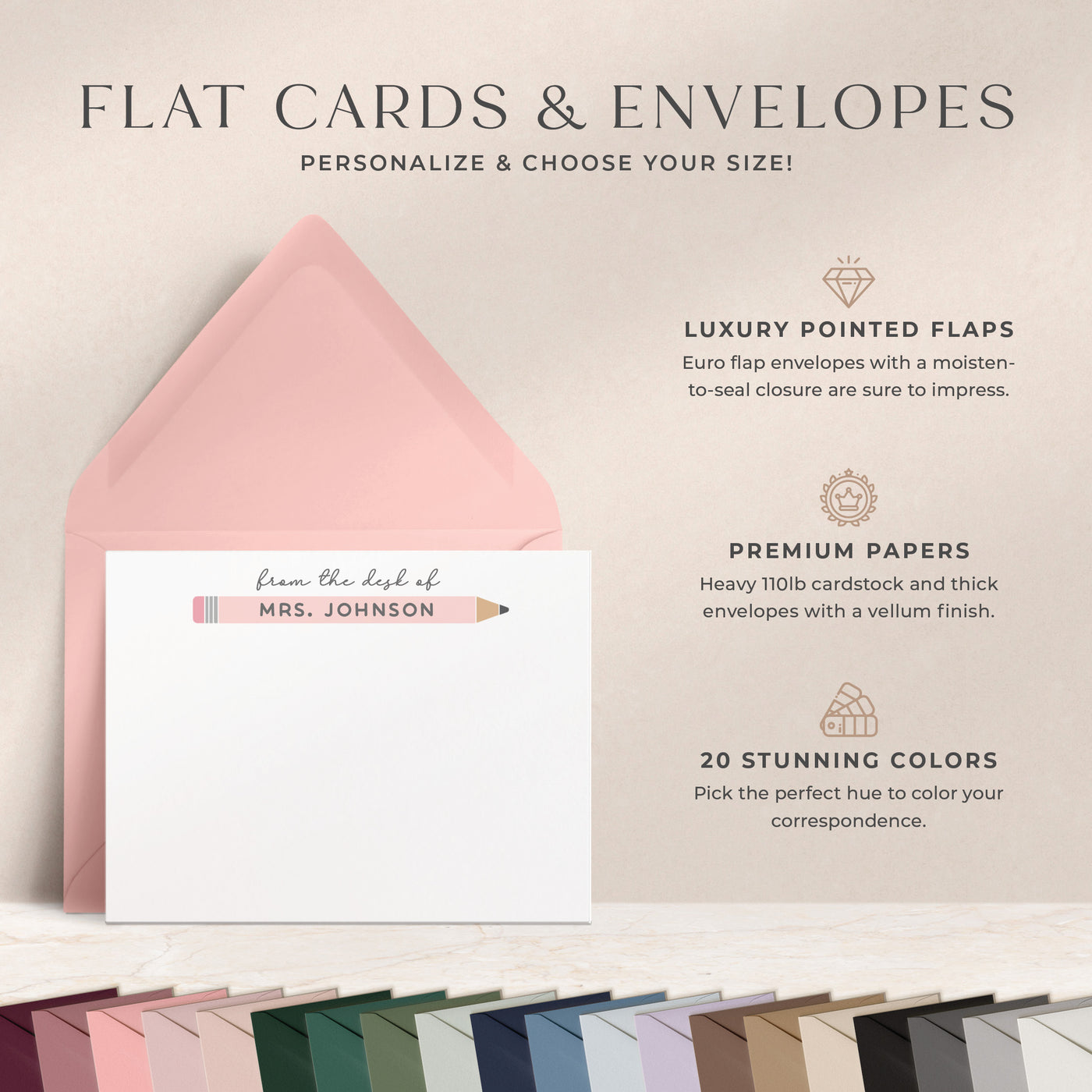 Pastel Pencil: Flat Card Set