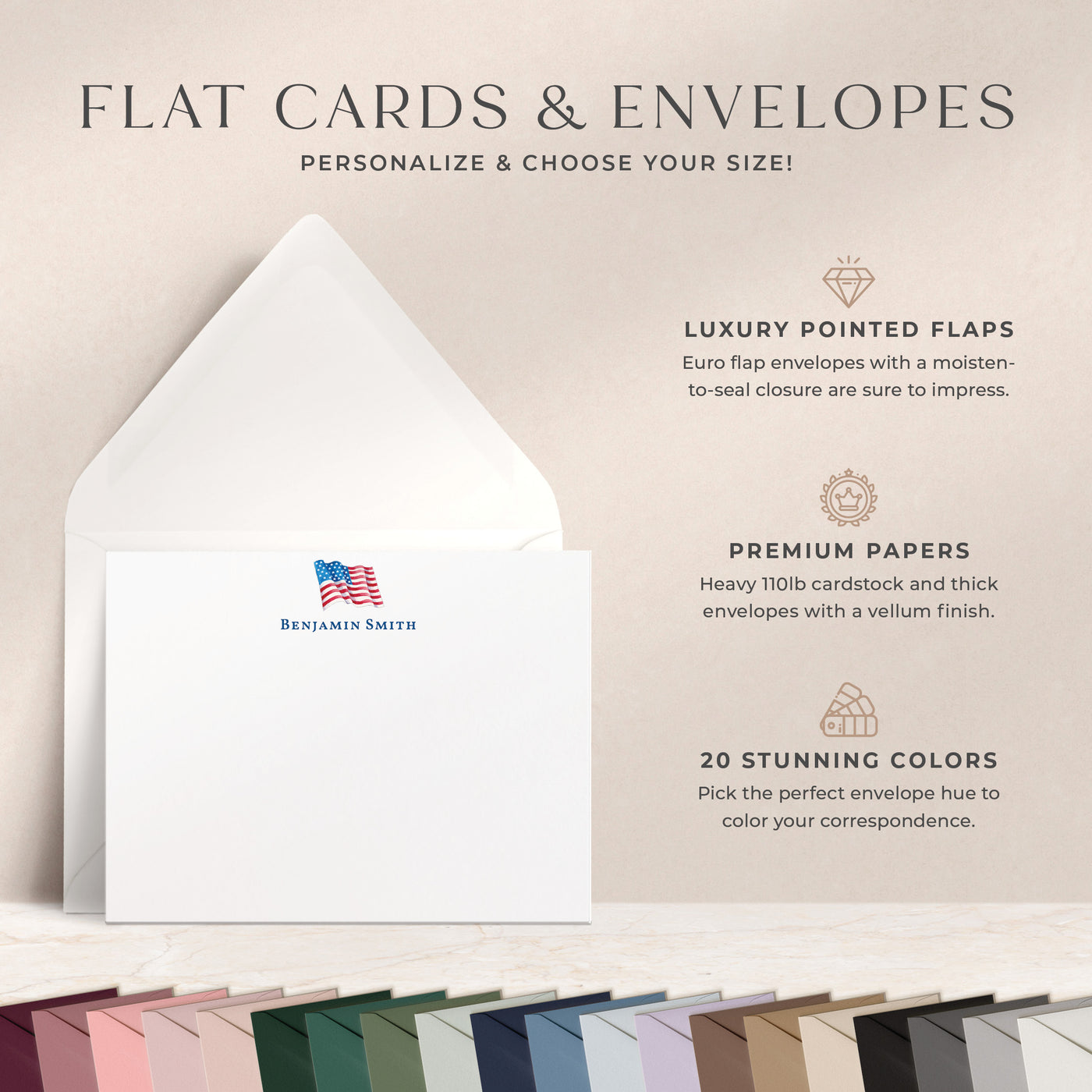 American Flag: Flat Card Set