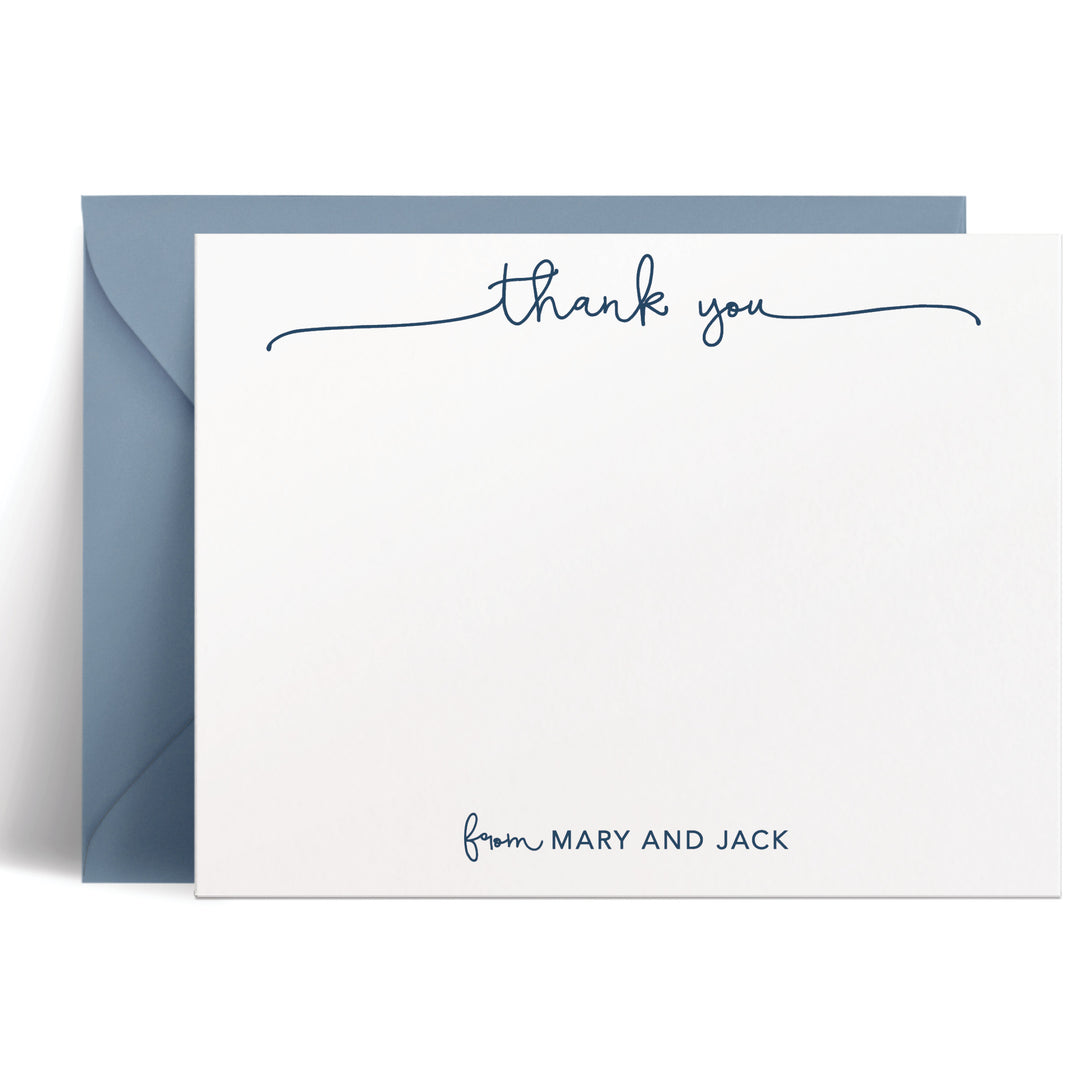 With Thanks | Personalized Flat Note Cards | Curio Press