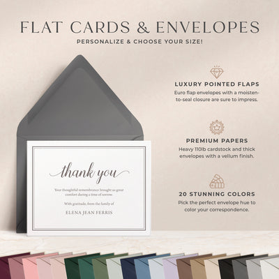 Remembrance Thank You Flat Cards