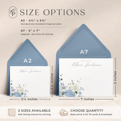 Our custom cards are available in both A2 and A7 sizes and made with thick luxe card stock