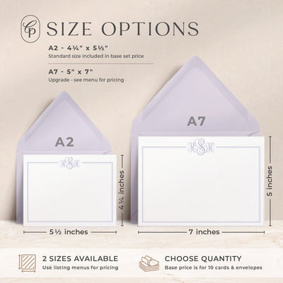 Our custom cards are available in both A2 and A7 sizes and made with thick luxe card stock