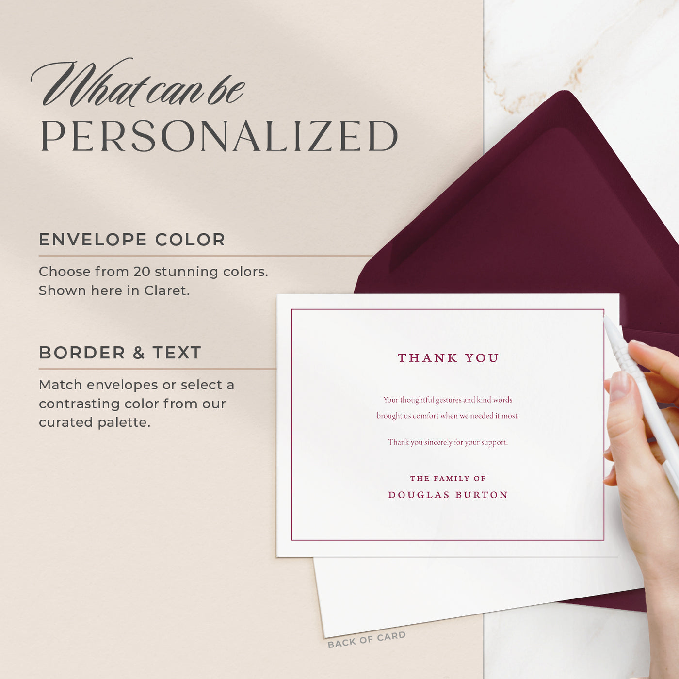 Comfort Thank You Flat Cards