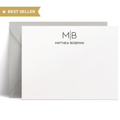 This classic note card set can be customized with your modern monogram