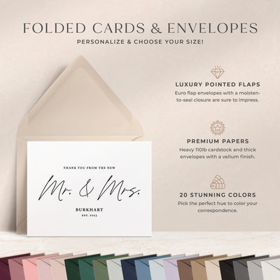 Newlywed Thank You: Folded Card Set