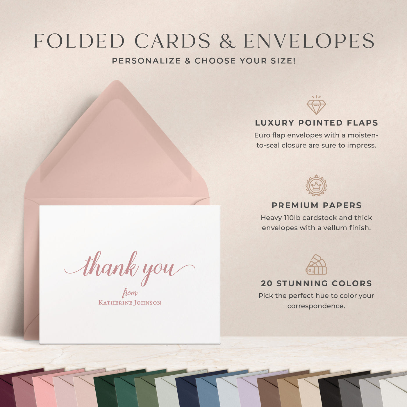 Graceful Thank You: Folded Card Set