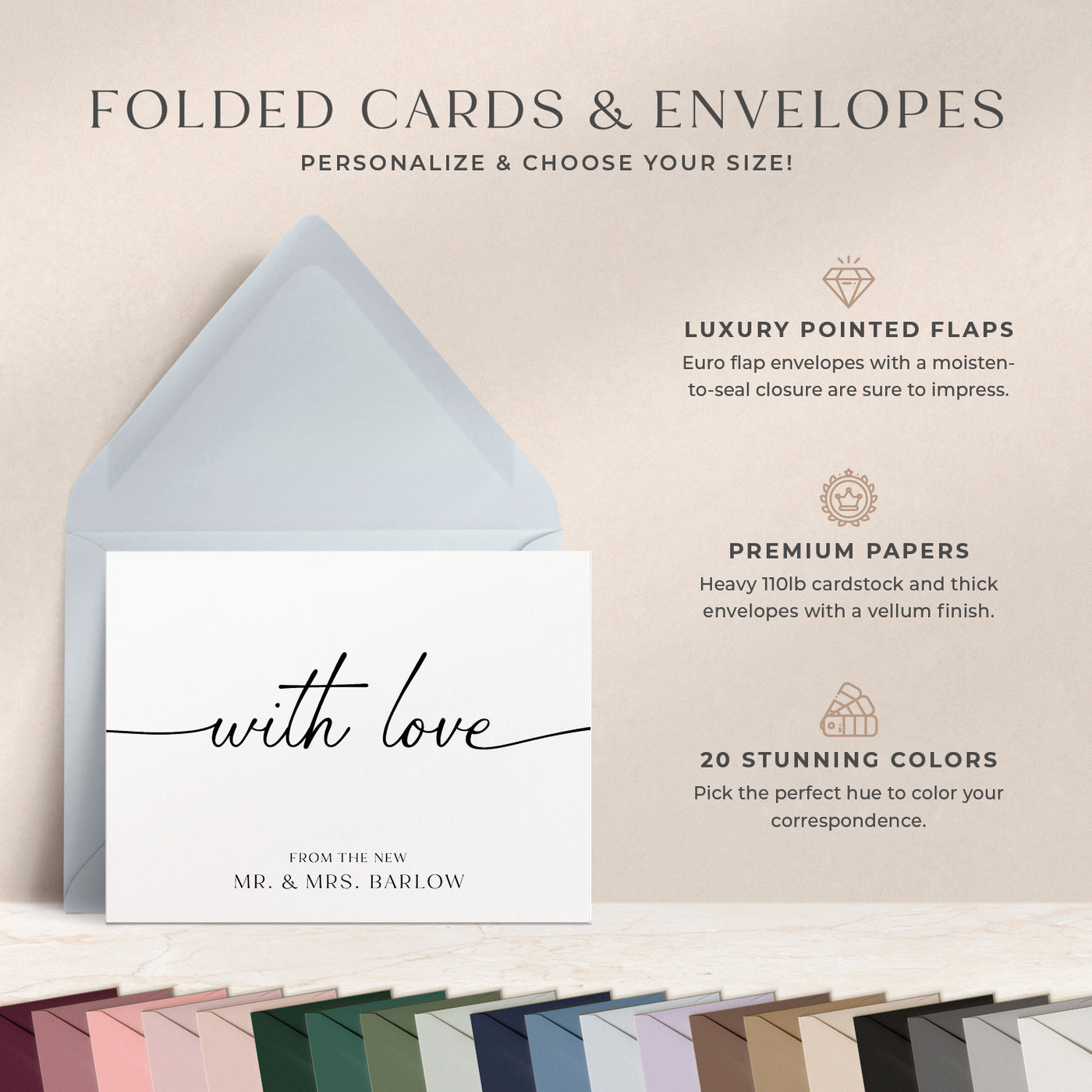 With Love: Folded Card Set