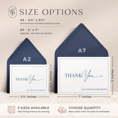 Our custom cards are available in both A2 and A7 sizes and made with thick luxe card stock