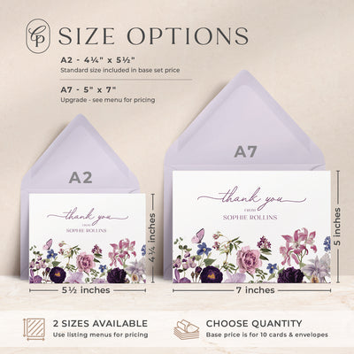 Our custom cards are available in both A2 and A7 sizes and made with thick luxe card stock