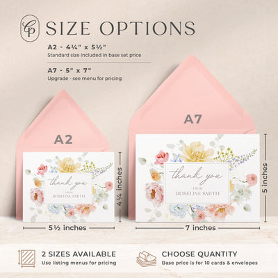 Our custom cards are available in both A2 and A7 sizes and made with thick luxe card stock