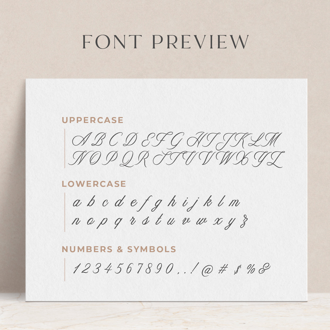 A preview of how the font will appear when printed on your personalized notepad