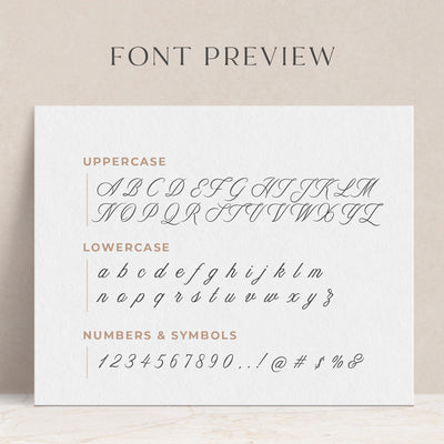 A preview of how the font will appear when printed on your personalized notepad