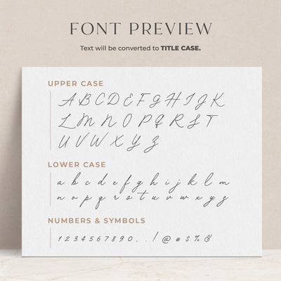 A preview of how the font will appear when printed on your personalized notepad