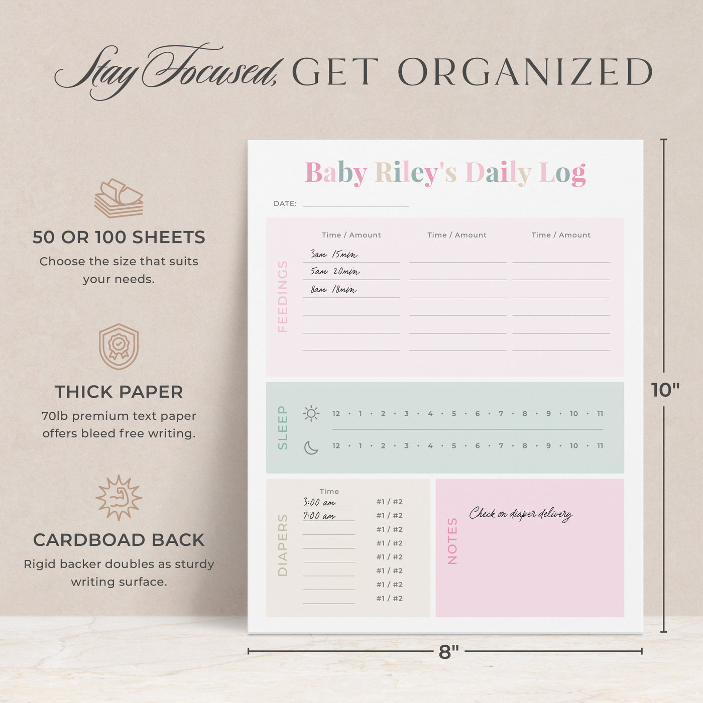 Finley Infant Daily Tracker: Notepad