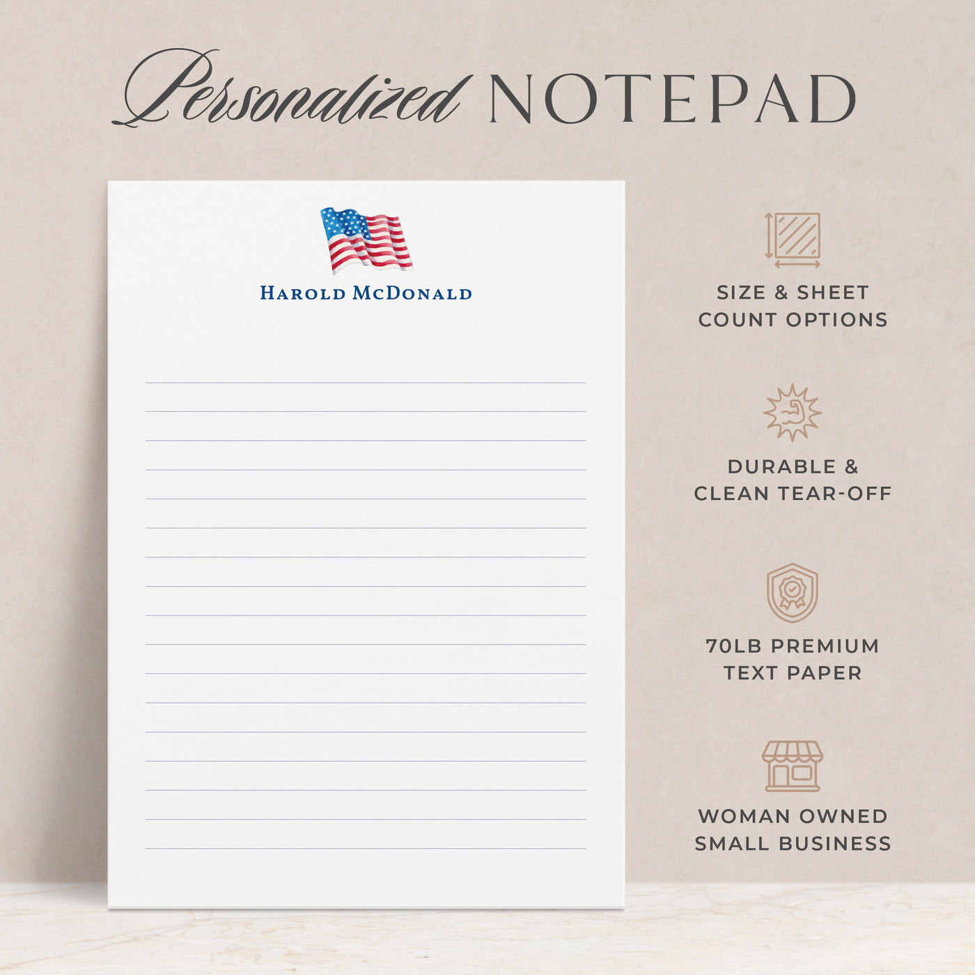 American Flag: Notepad