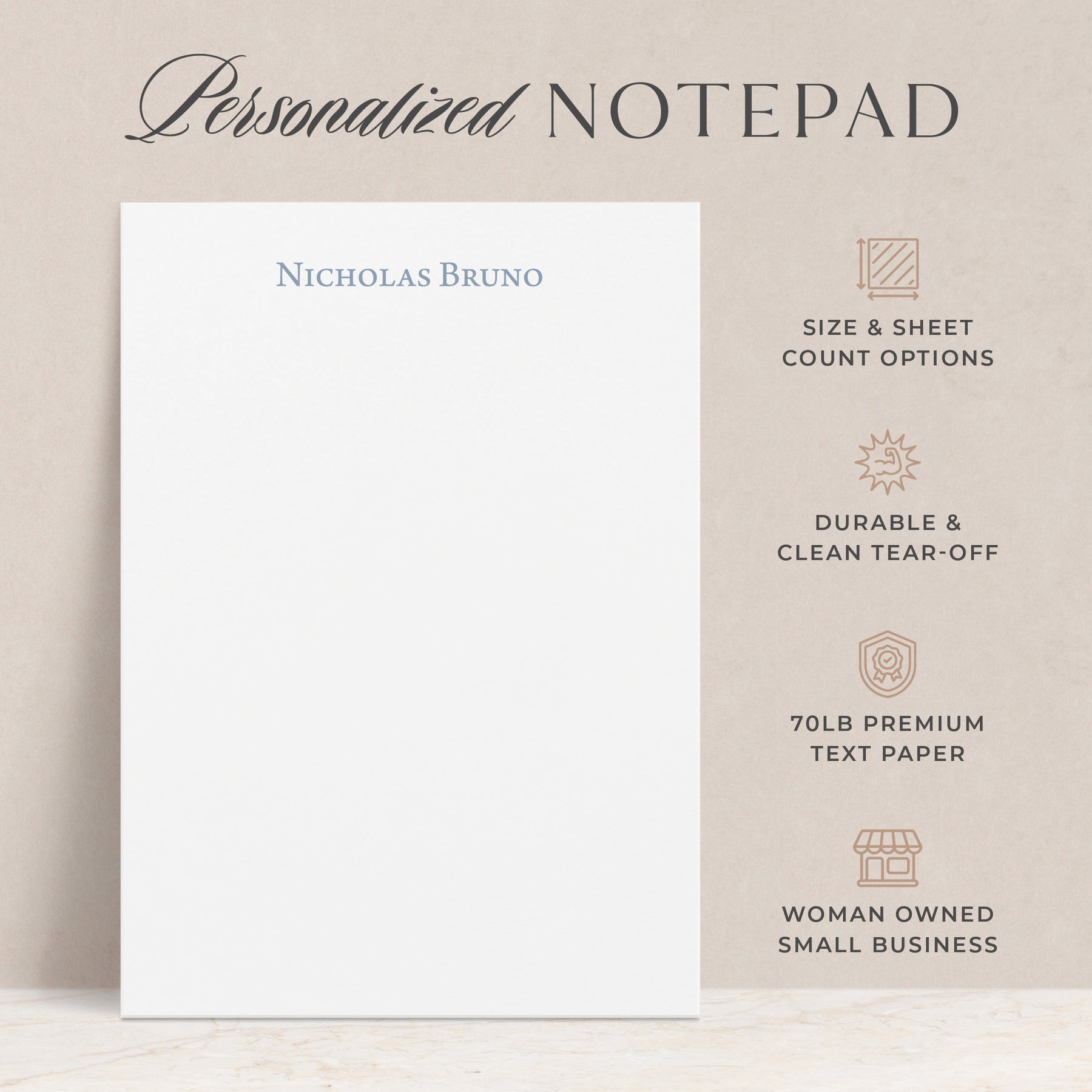 Centenary Notepad Clarity | Monogrammed Notepads | Curio Press