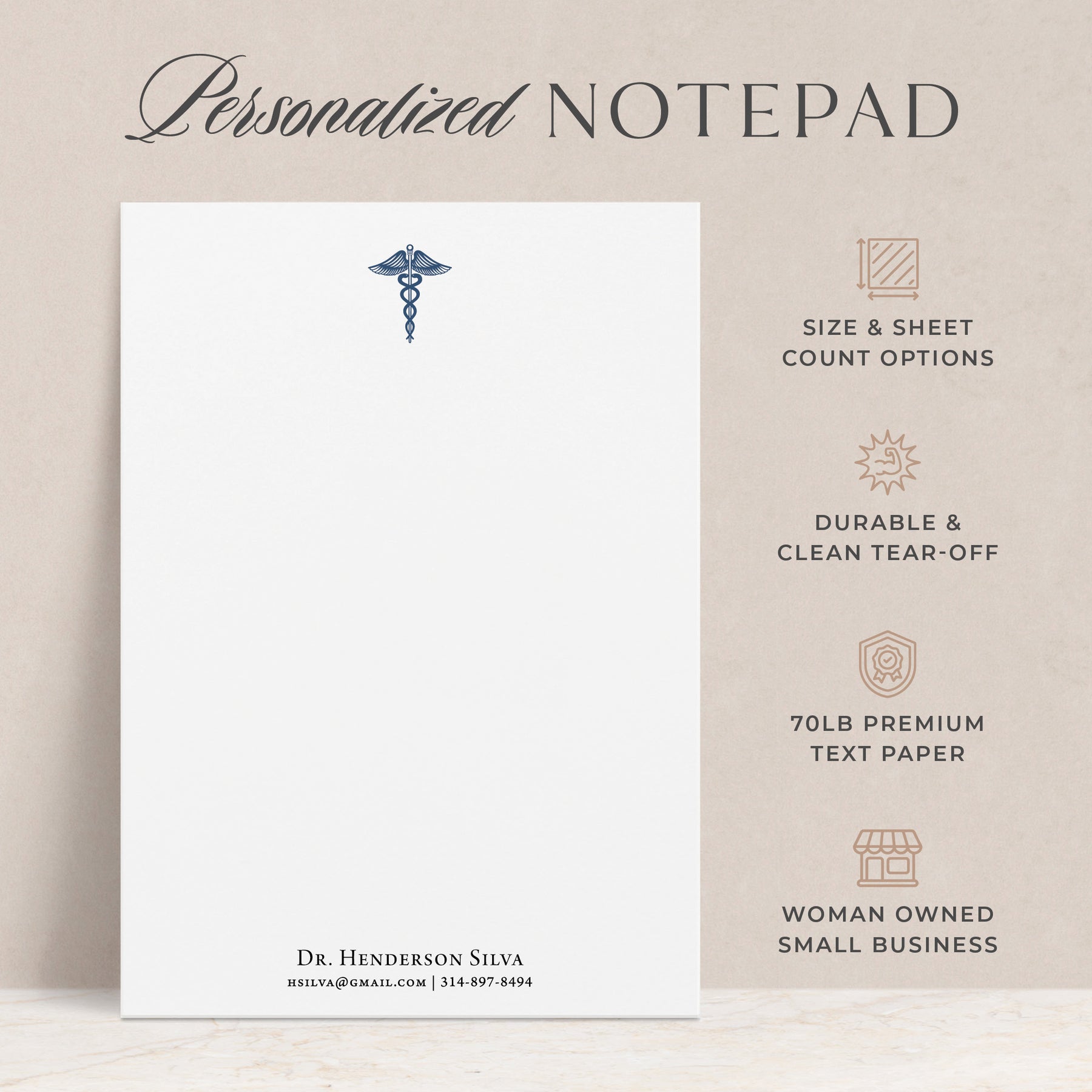 Caldic Quotation Notepad Caduceus | Customized Notepad | Curio Press