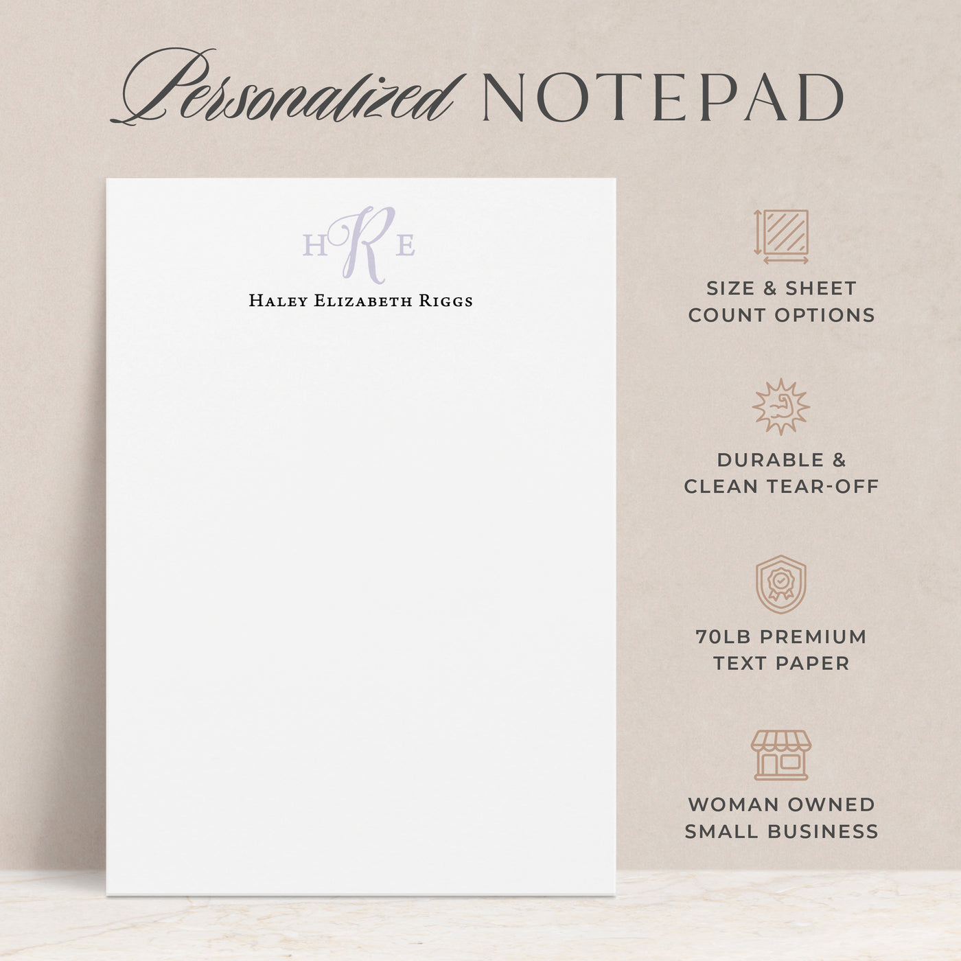 Pretty Monogram: Notepad
