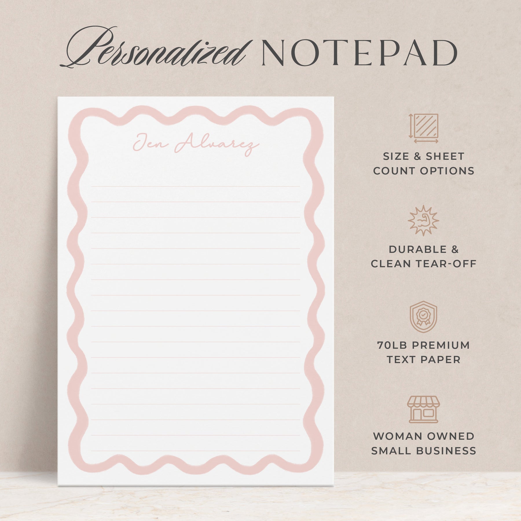 Qvc Notepads Wavy | Customized Notepads | Curio Press