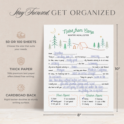 At Curio Press, our personalized notepads are made with 70lb premium paper with a durable, clean tear-off and are available either 50 or 100 sheets