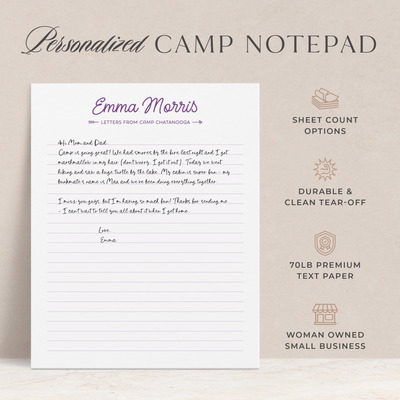 At Curio Press, our personalized notepads are made with 70lb premium paper with a durable, clean tear-off and either 50 or 100 sheets