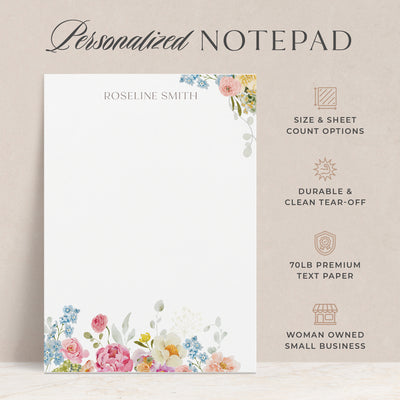 At Curio Press, our personalized notepads are made with 70lb premium paper with a durable, clean tear-off and are available in multiple sizes and sheet counts