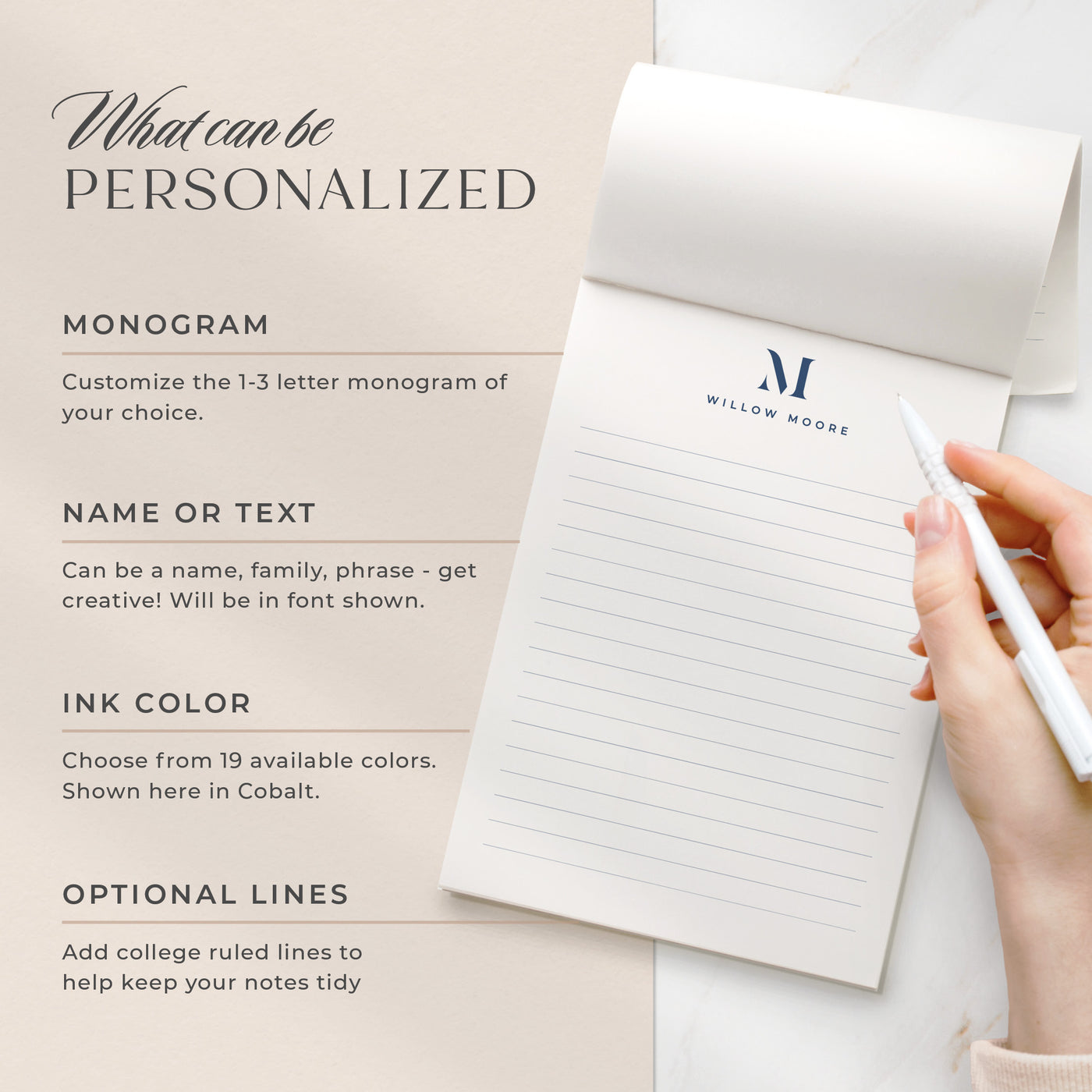 LUXE Monogram: Notepad