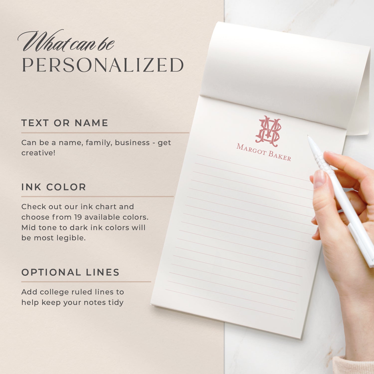 Monogram Notepad Estate Monogram | Monogrammed Notepad | Curio Press