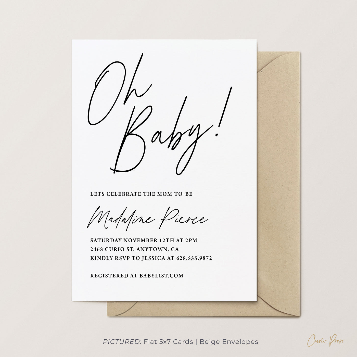 Oh Baby: Baby Shower Invitation Card Set
