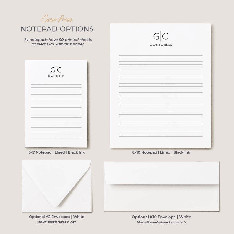 Thin Line Monogram: Notepad
