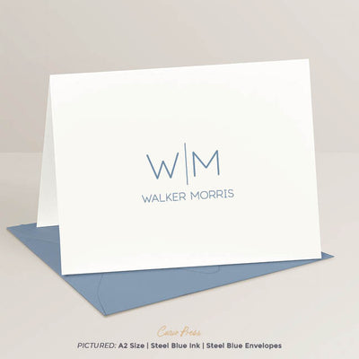 Thin Line Monogram: Folded Card Set