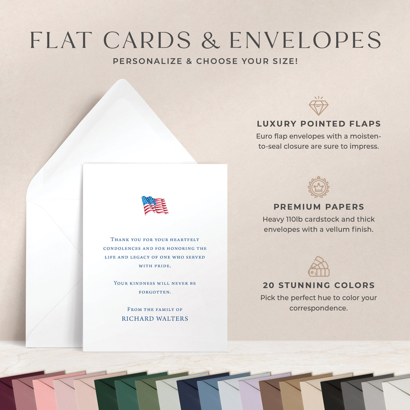 Honor Thank You Flat Cards