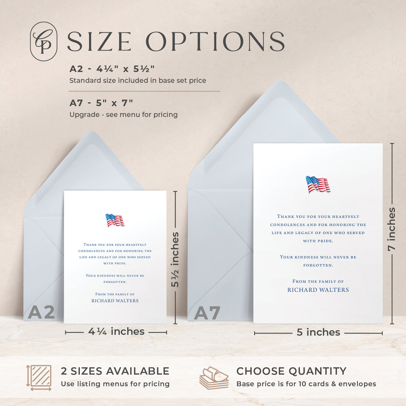 Honor Thank You Flat Cards