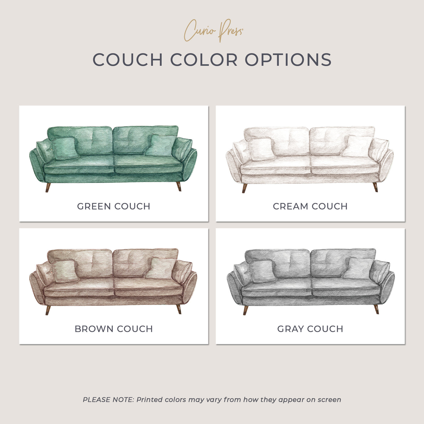Comfy Couch: Flat Card Set