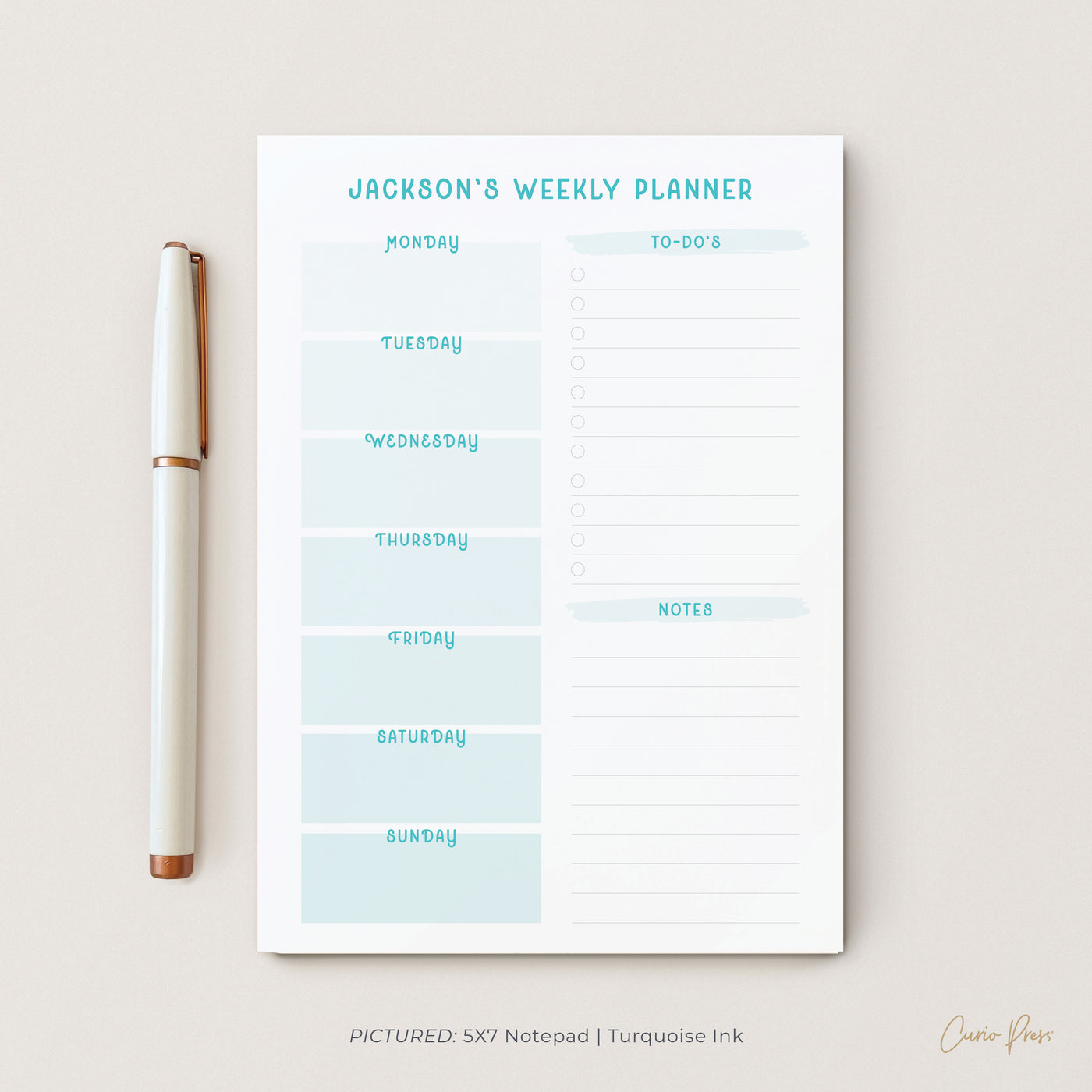 Gradient Weekly Plan: Notepad